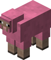 A pink sheep from Minecraft